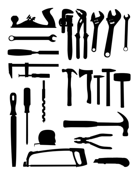 Tools silhouette. Good use for symbol, logo, web icon, mascot, sign, or any design you want. - Vector, Image