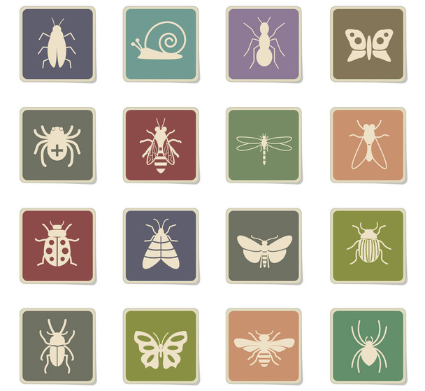 Conjunto de ícones de insetos
 - Vetor, Imagem