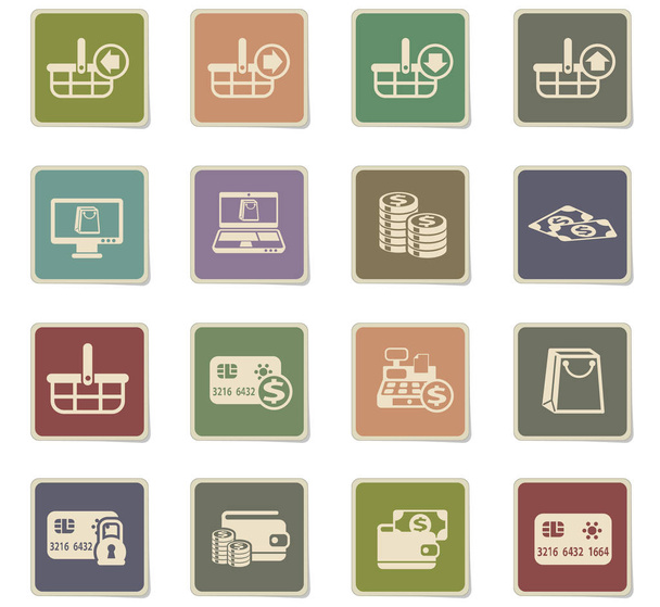 E-kereskedelem Icon Set - Vektor, kép