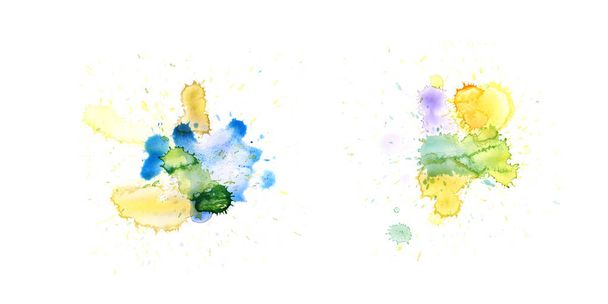 Akvarelu drop skvrnu, samostatný akvarel drop skvrna izolovány - Fotografie, Obrázek