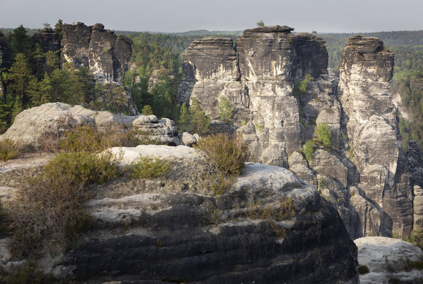 Formazione rocciosa nella Svizzera sassone, Germania dell'Est
 - Foto, immagini