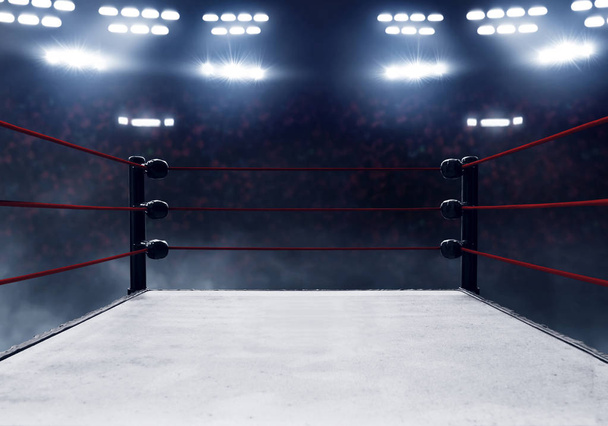 View of professional boxing ring  - Φωτογραφία, εικόνα