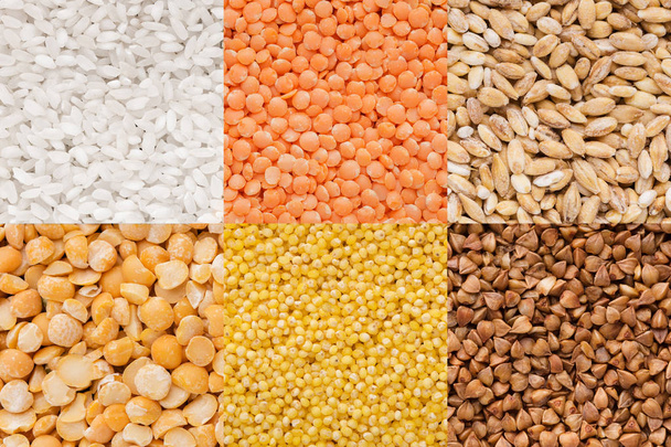 Collection of cereals and legumes - Foto, afbeelding