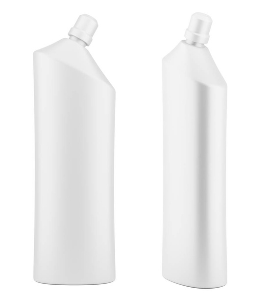 puste plastikowe cleaner spray butelki szablon na białym tle. ilustracja 3D - Zdjęcie, obraz