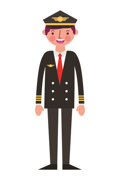 commercial airplane pilot in uniform - Διάνυσμα, εικόνα
