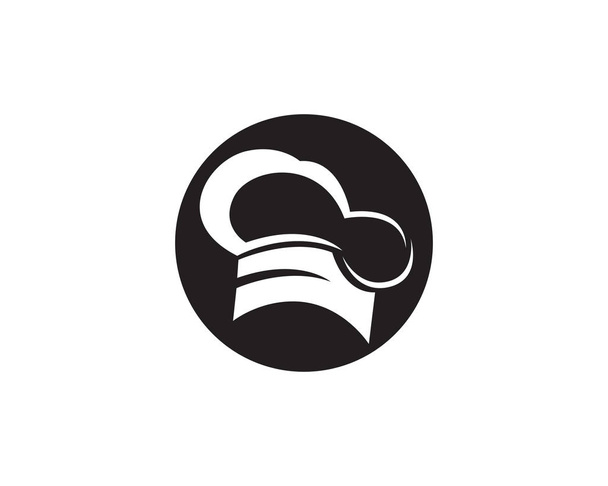 Σεφ hat λογότυπο και τα σύμβολα μαύρου χρώματος διάνυσμα - Διάνυσμα, εικόνα