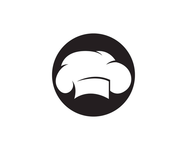 Chef şapka logo ve semboller siyah renkli vektör - Vektör, Görsel