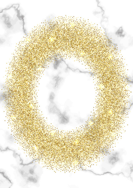 Luxury Golden Glitter Oval Frame - Vector, Image