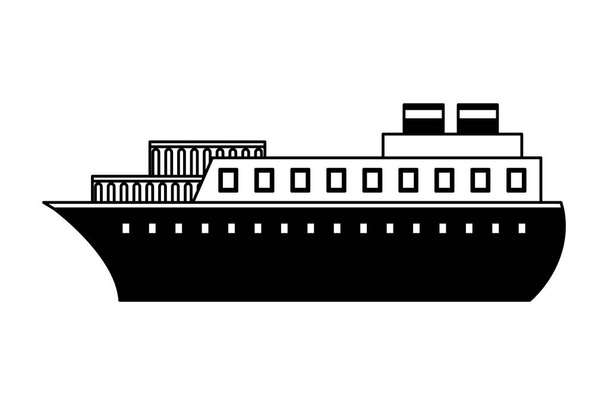 barco portacontenedores transporte marítimo
 - Vector, imagen