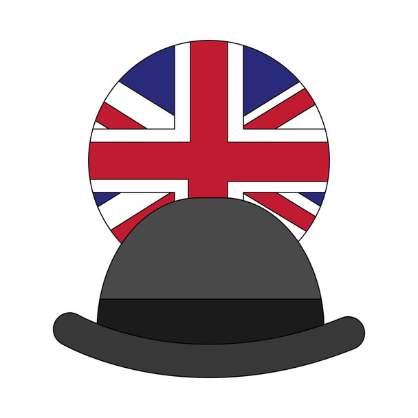 sombrero de caballero con emblema de la bandera de Gran Bretaña
 - Vector, imagen