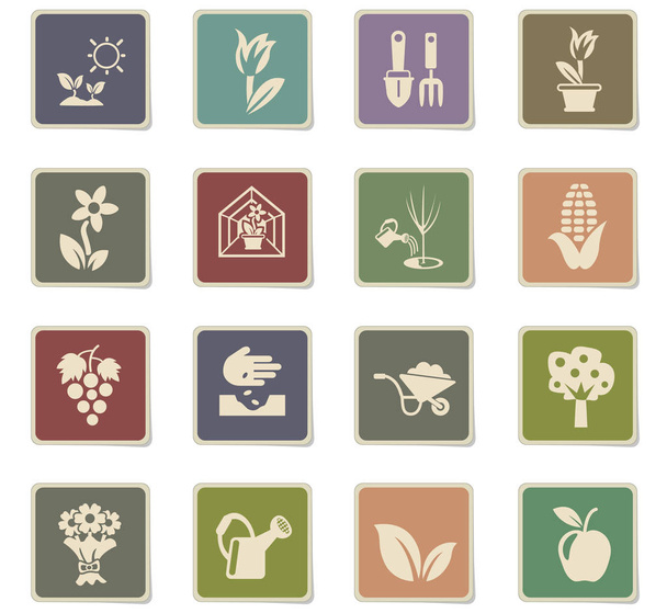 Pflanzen Werkzeuge Icon Set - Vektor, Bild
