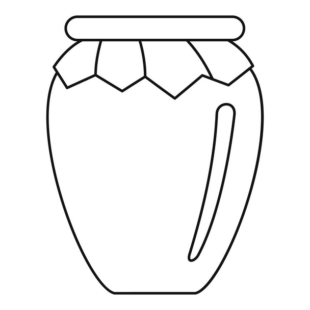 Honey jar icon, outline style - Vector, afbeelding