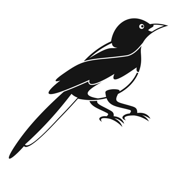 Small magpie icon, simple style - Vektor, kép