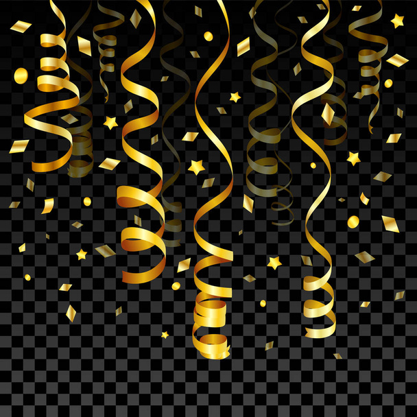 ゴールドの蛇紋岩と紙吹雪 - ベクター画像