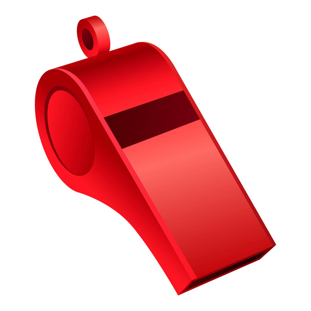 Red whistle mockup, realistic style - Вектор, зображення
