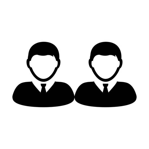 Groep pictogram vector mannelijke personen symbool avatar voor het bedrijfsleven in egale kleur glyph pictogram illustratie - Vector, afbeelding