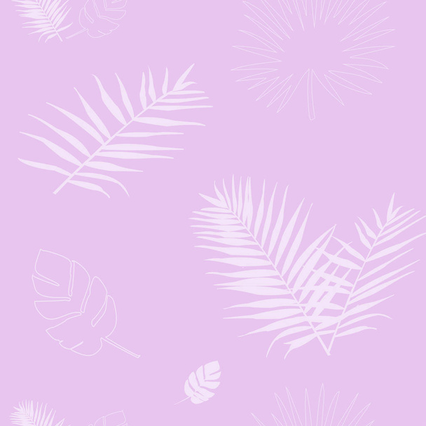 Vector illustration of a silhouette of a pink palm leafs - Vector, Image