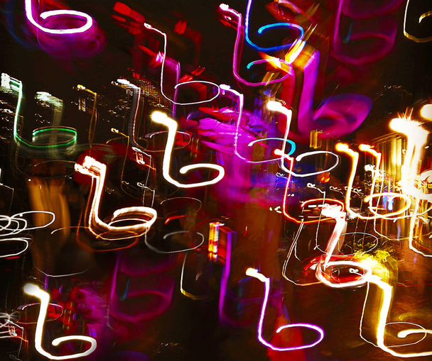 Light painting background at the Christmas music festival in Toronto - Photo, Image