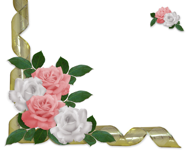 růžové a bílé růže hranice - Fotografie, Obrázek