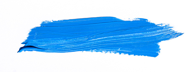 blauer Pinselstrich isoliert über weißem Hintergrund - Foto, Bild
