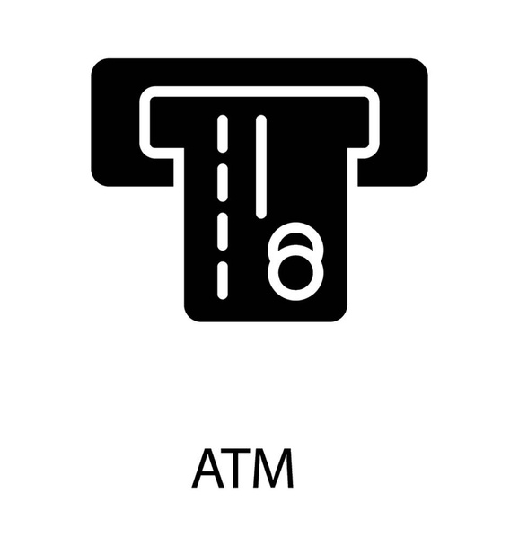 Card being deposited in a machine conceptualizing atm  - Вектор,изображение