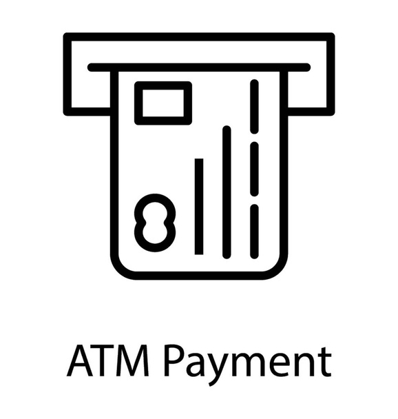 A card ejecting from a machine depicting atm payment  - Вектор,изображение