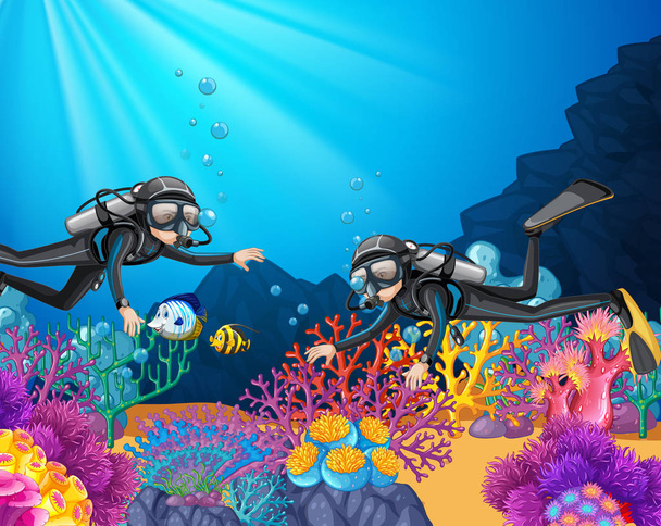 Immersioni in acque profonde illustrazione
 - Vettoriali, immagini