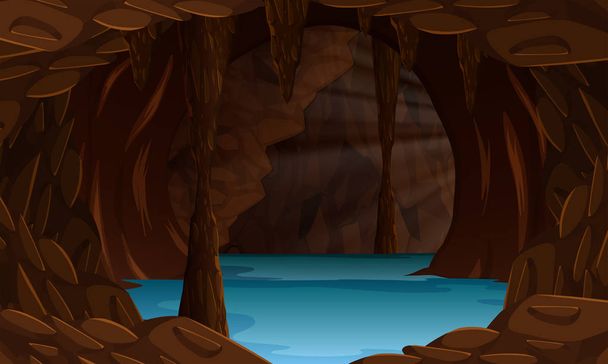 Une belle illustration de paysage grotte
 - Vecteur, image