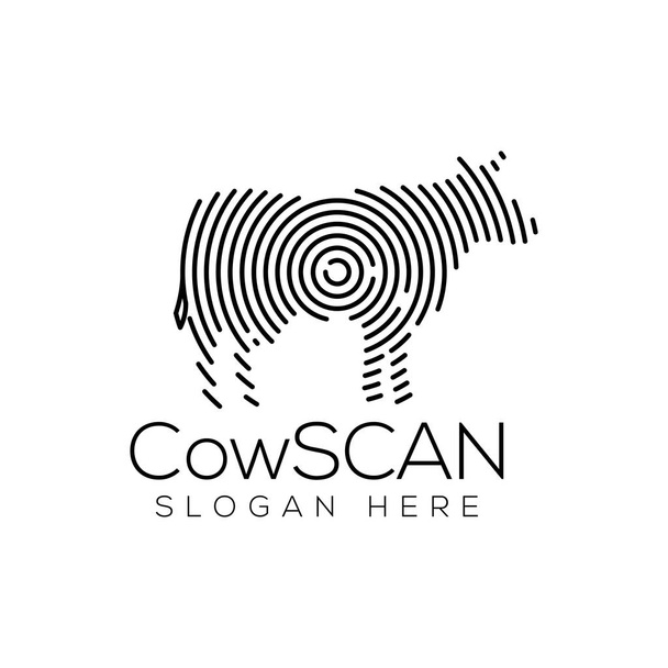 Cow Scan Technology Logo vector Element. Animal Technology Logo Template - Vector, Image