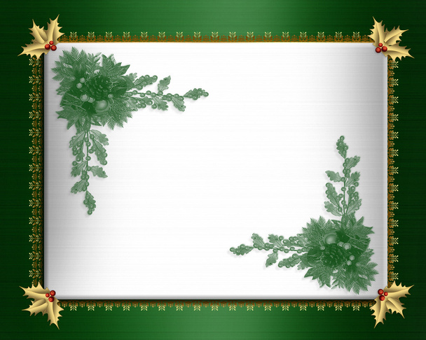 Boże Narodzenie granica zielony satynowe eleganckie - Zdjęcie, obraz