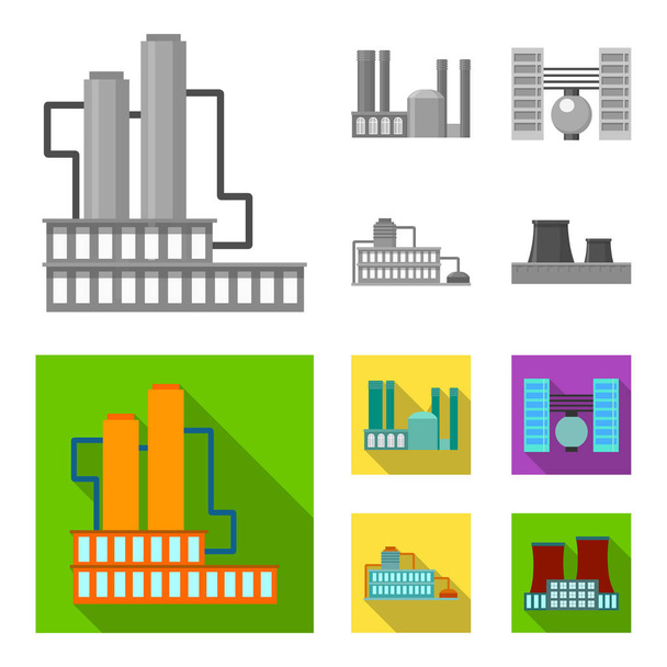 Iconos de colección conjunto de fábrica en monocromo, estilo plano vector símbolo stock ilustración web
. - Vector, Imagen