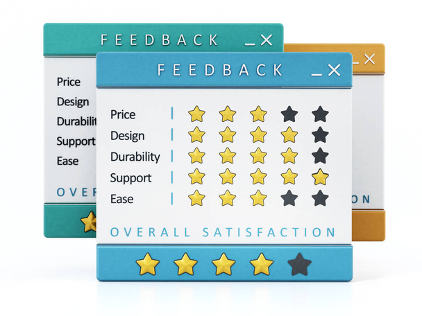Customer satisfaction surveys isolated on white background. 3D illustration. - Zdjęcie, obraz