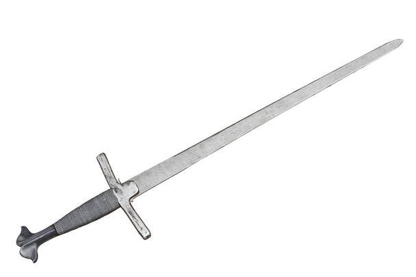 クリッピング パスの分離 - 中世の武器の戦い - 中世の剣 - 写真・画像