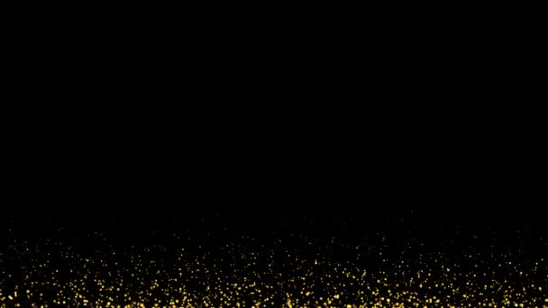 Abstract gold particle glitter horizontal background. Fire sparks up to sky. Change screen mode in layer for use. - Footage, Video