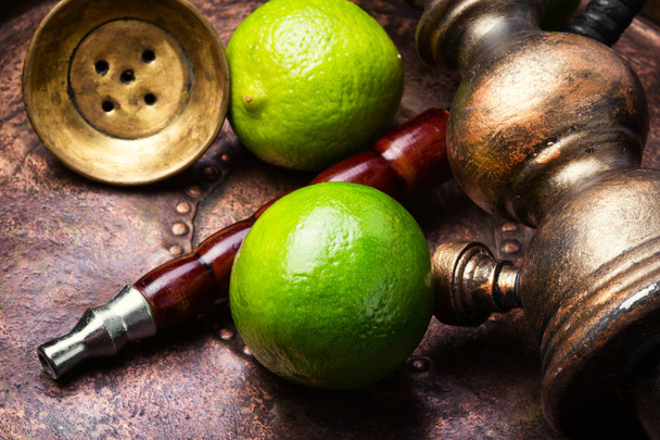 Hookah for smoking with the aroma lime.Lime shisha - Photo, Image
