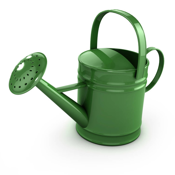 3d render of a green watering can - Φωτογραφία, εικόνα