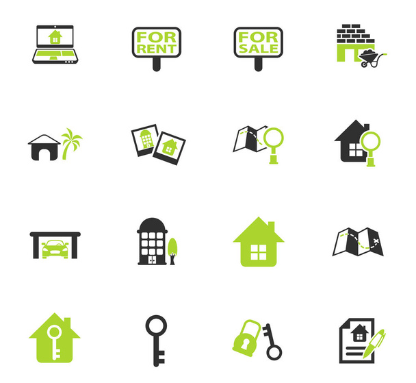 conjunto de iconos inmobiliarios - Vector, imagen