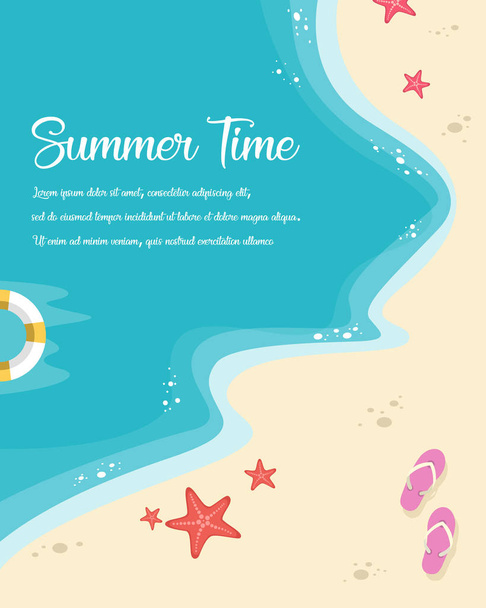 Happy summer day poster style vector illustration - Vetor, Imagem