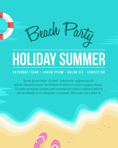 Happy summer day poster collection vector illustration - Vector, Image