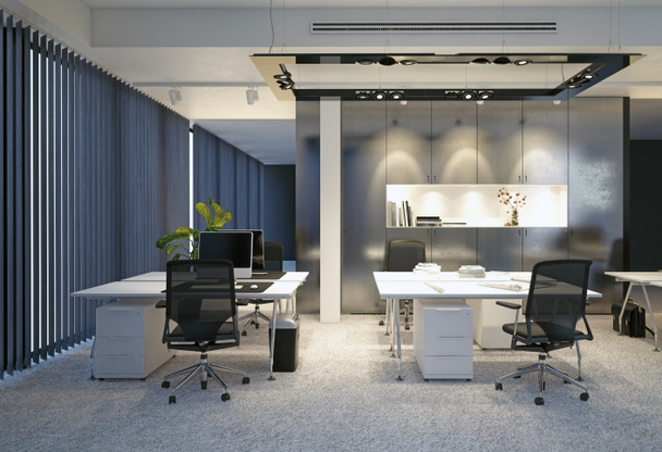 moderne kantoor interieur. 3D rendering concept - Foto, afbeelding