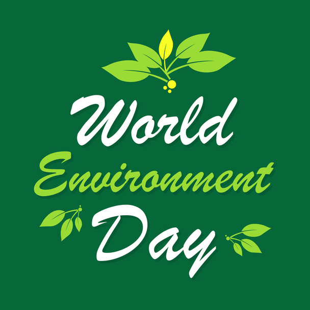 Día mundial del medio ambiente fondo color verde vector ilustración
 - Vector, imagen