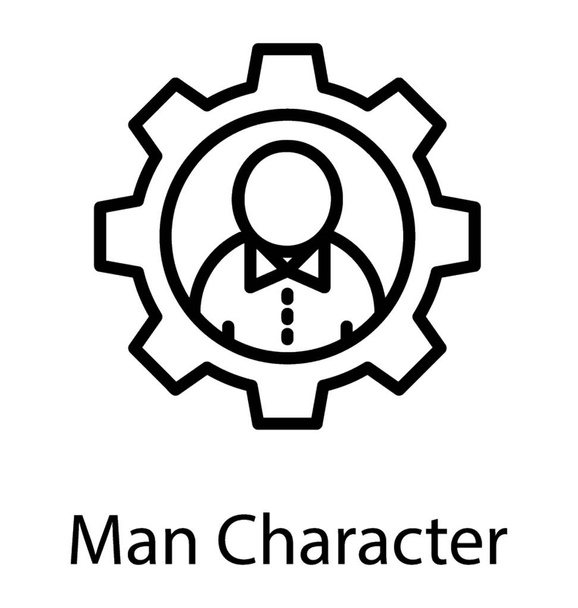 A gear having human avatar characterizing male artist  - Vecteur, image