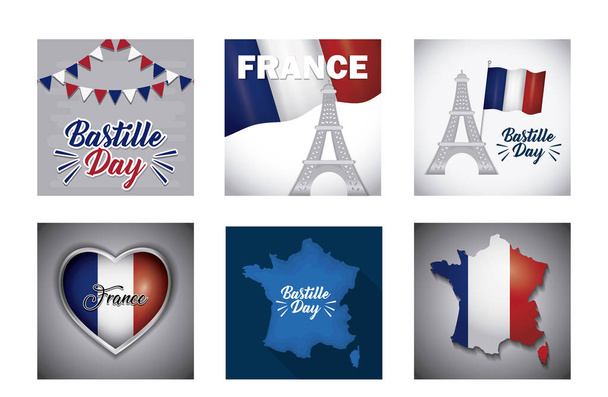 Bastille day en Frankrijk design - Vector, afbeelding