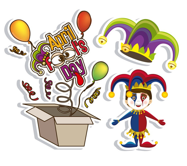 April Fool's Day icons - Vector, Image