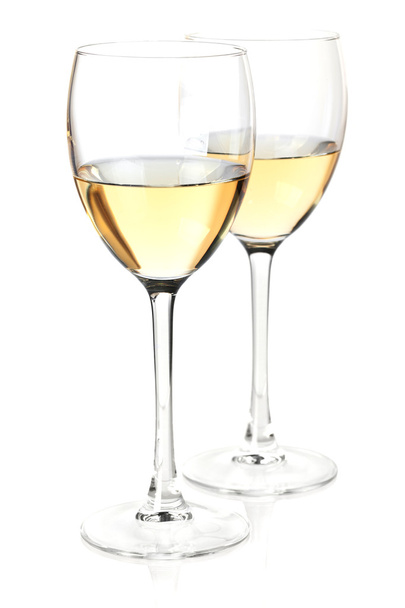 White wine in glasses - Фото, зображення