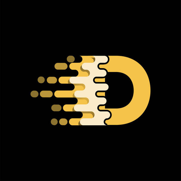 D betű Pixel ikon vektor Logo elemet. Levélsablon sebesség logó - Vektor, kép