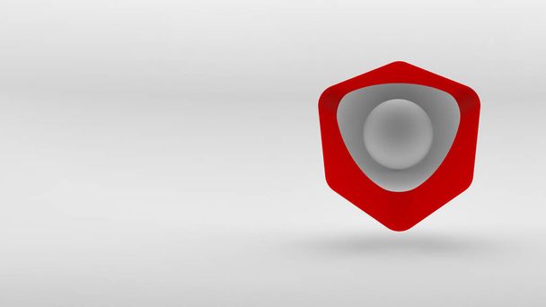 Cube koncepcja izometryczny logo na białym tle. renderowania 3D - Zdjęcie, obraz
