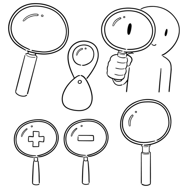 vector set of magnifying glass - Vector, Image