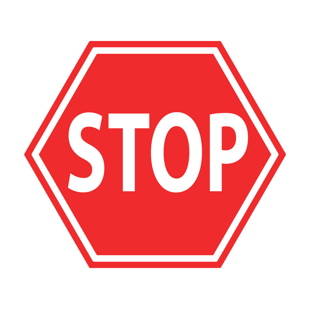 sign stop blocking red on white icon, stock vector illustration - Vector, Image