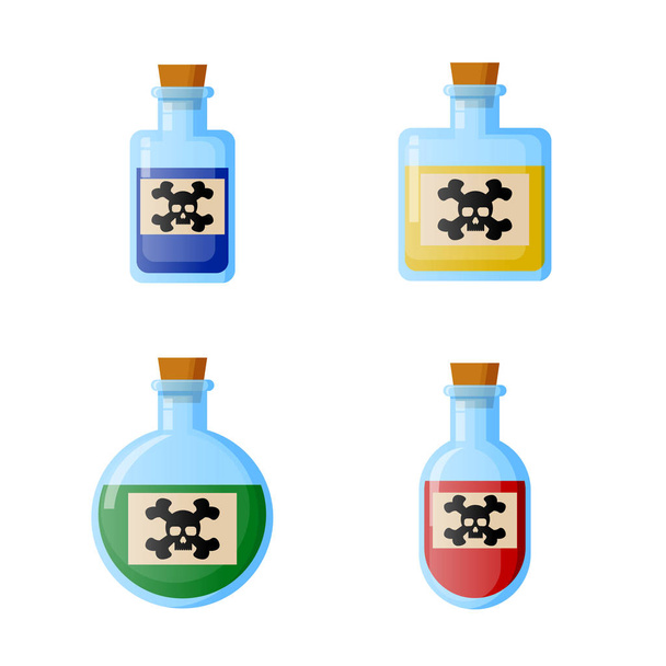 Botellas de poción. Para web, juegos, ciencia y medicina
 - Vector, Imagen